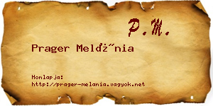 Prager Melánia névjegykártya